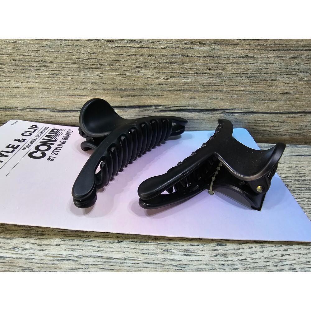 Conair Style & Clip 2pk styling clips Black - Picture 2 of 3